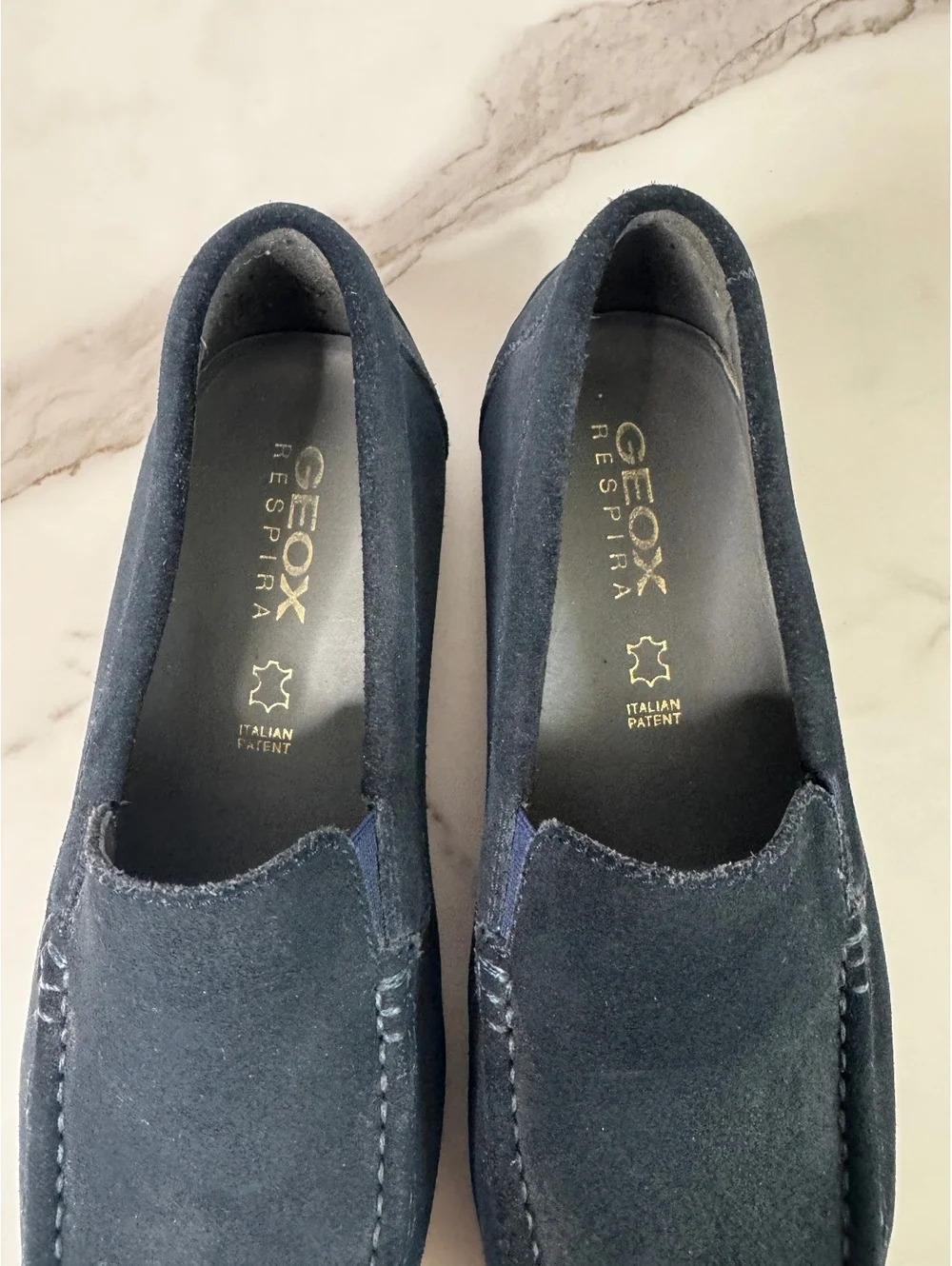 Geox Respira Men’s Navy Suede Driving Loafers Slip On Moc Toe US 11 New